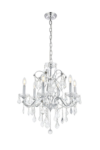 St. Francis 6 light Chrome Chandelier Clear Royal Cut Crystal