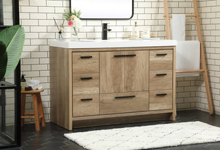 48 inch Single bathroom vanity in natural oak