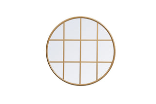 Metal windowpane mirror 32 inch x 32 inch in Brass