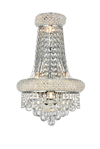 Primo 4 light Chrome Wall Sconce Clear Royal Cut Crystal