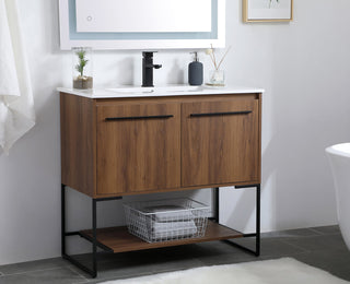 36 inch  Single Bathroom Vanity in Walnut Brown