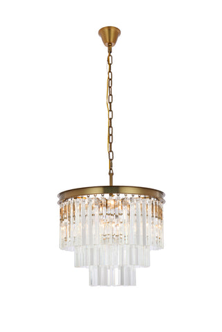 Sydney 20 inch round crystal chandelier in satin gold