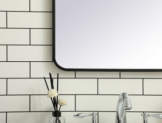 Soft corner metal rectangular mirror 20x36 inch in Black