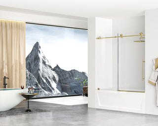 Frameless tub door 60 x 60 Brushed Gold