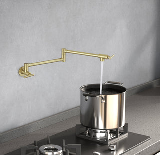 Gabriel Wall Mounted Pot Filler in Brushed Gold