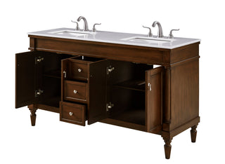 60 In. Single Bathroom Vanity Set In Walnut