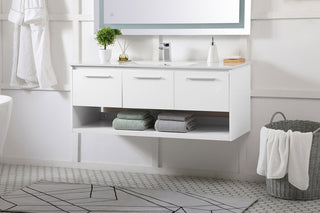 48 inch  Single Bathroom Floating Vanity in White