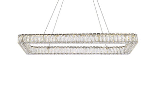 Monroe 42 inch LED Single rectangle pendant in chrome