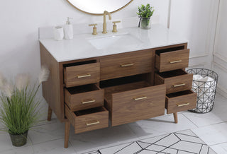 48 inch bathroom Vanity in Walnut Brown with Backsplash