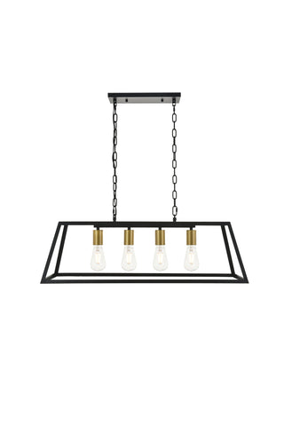 Resolute 4 light brass and black Pendant