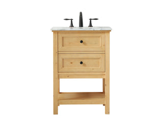 24 inch Single bathroom vanity in natural wood