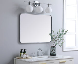 Soft corner metal rectangular mirror 24x32 inch in Silver