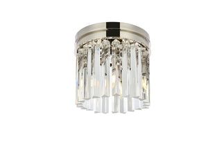 Sydney 3 light polished nickel Flush Mount Clear Royal Cut Crystal