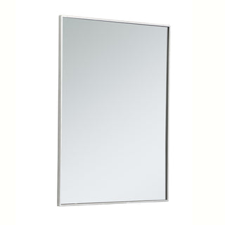 Metal frame rectangle mirror 30 inch in silver