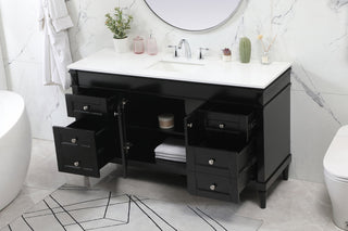 60 inch Single bathroom vanity in black