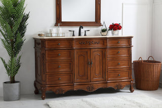 60 inch Single Bathroom Vanity in Teak