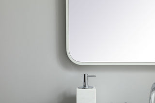 Soft corner metal rectangular mirror 24x32 inch in White