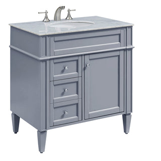 32 In. Single Bathroom Vanity Set In Grey