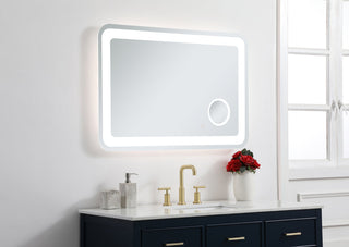 Lux 27in x 40in Hardwired LED mirror with magnifier and color changing temperature 3000K/4200K/6000K