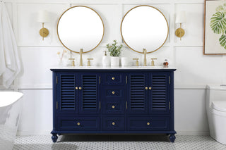 60 inch double bathroom vanity in blue