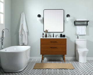 36 inch Single bathroom vanity in teak