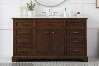 60 inch Single bathroom vanity in teak