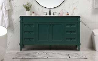 60 inch double bathroom vanity in green