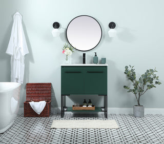 30 inch Single bathroom vanity in green