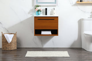 24 inch Single bathroom vanity in teak