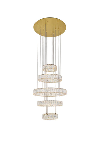 Monroe Integrated LED chip light gold Chandelier Clear Royal Cut Crystal