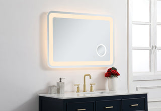 Lux 27in x 40in Hardwired LED mirror with magnifier and color changing temperature 3000K/4200K/6000K