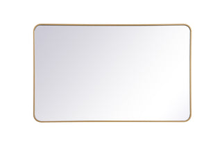 Soft corner metal rectangular mirror 30x48 inch in Brass