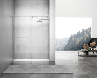 Semi-frameless shower door 60 x 76 Brushed Nickel