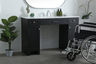 54 Inch ADA Compliant Bathroom Vanity In Black