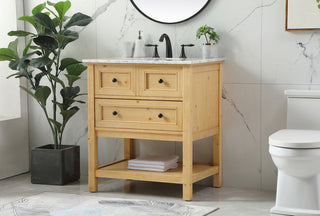 30 inch Single bathroom vanity in natural wood