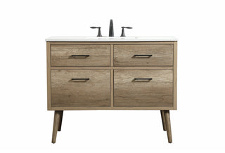 42 inch Single bathroom vanity in natural oak