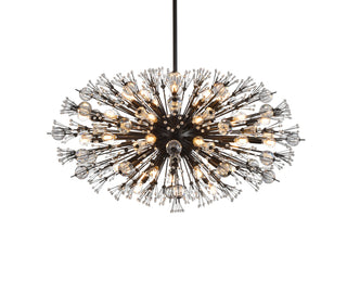 Vera 42 inch crystal starburst oval pendant in black