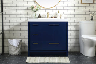 36 inch Single bathroom vanity in Blue