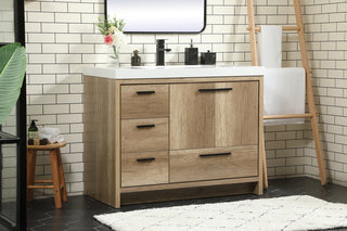 42 inch Single bathroom vanity in natural oak