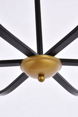 Trey 42 inch pendant in black and brass