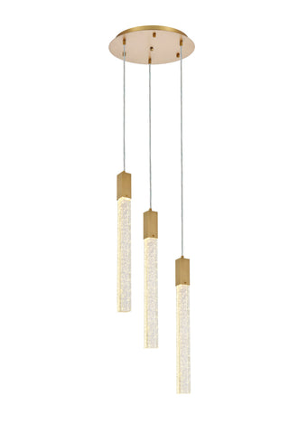 Weston 3 lights pendant in satin gold