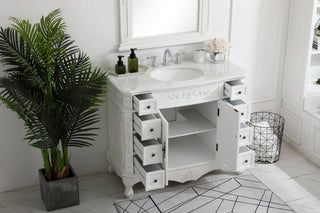 42 inch Single Bathroom Vanity in Antique White