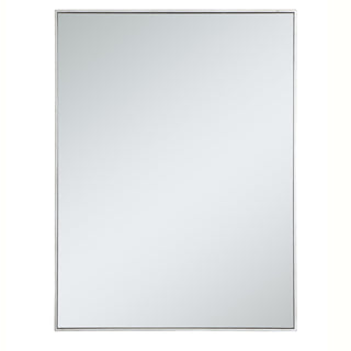 Metal frame rectangle mirror 36 inch in silver