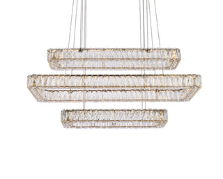 Monroe 42 inch LED triple rectangle pendant in gold