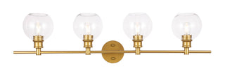 Collier 4 light Brass and Clear glass Wall sconce