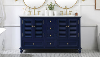 60 inch double bathroom vanity in blue