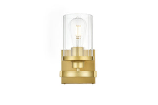 Saanvi 1 light Brass and Clear Bath Sconce