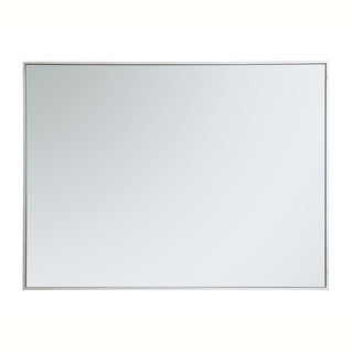 Metal frame rectangle mirror 36 inch in silver