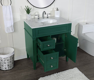 32 inch Single bathroom vanity in green