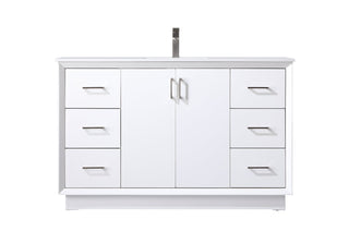 54 Inch SIngle Bathroom Vanity In White